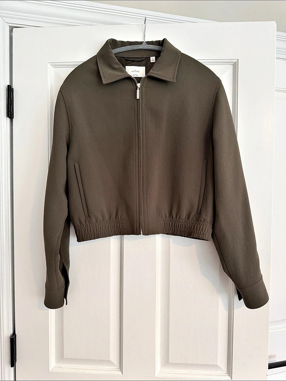Wilfred Cropped Bomber Jacket in Brown Size 8 Like New